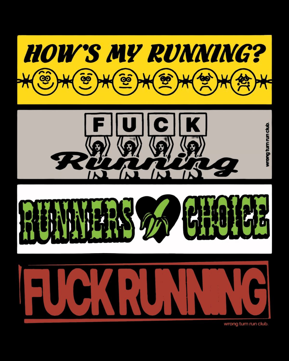 F*CK RUNNING BUMPER STICKER PACK VOL. 1