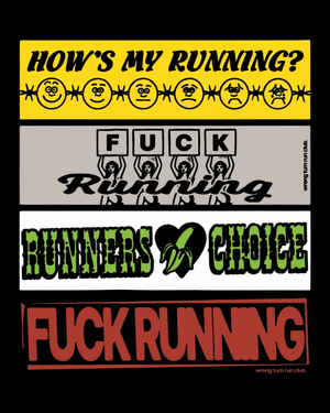 F*CK RUNNING BUMPER STICKER PACK VOL. 1